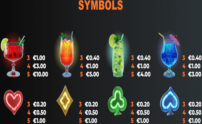 shaker club paytable