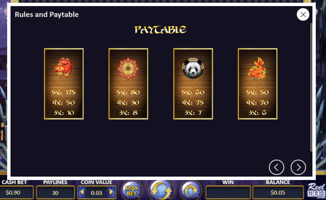 shanghai respin paytable 1