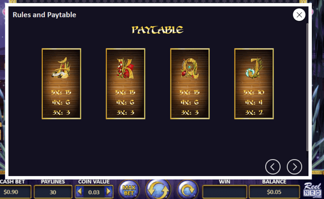 shanghai respin paytable 2
