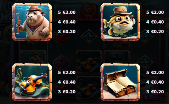sharkluck holmes paytable 2