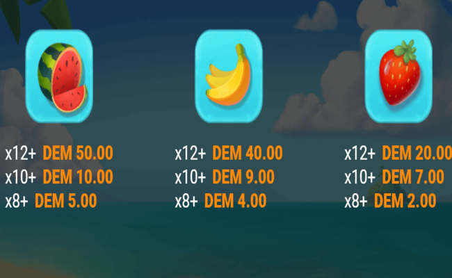 sharky frenzy paytable2