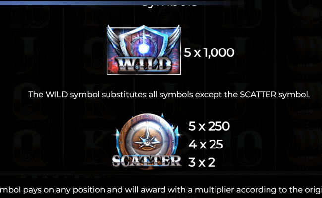 shield of glory paytable 1