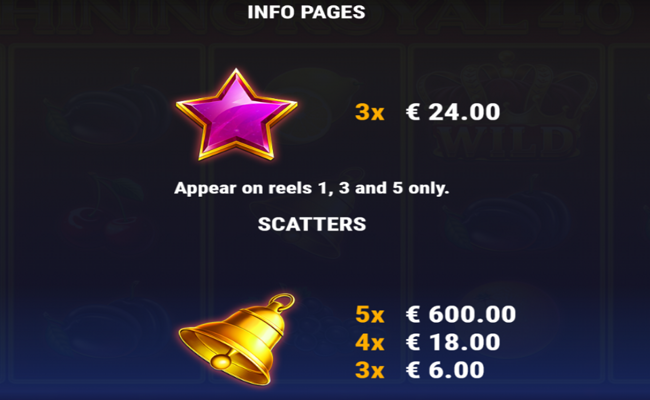 shining royal 100 wild paytable 3