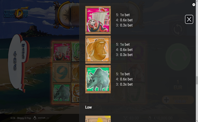 shippy d pop paytable 2