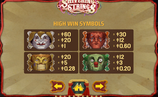 shivering strings paytable 3