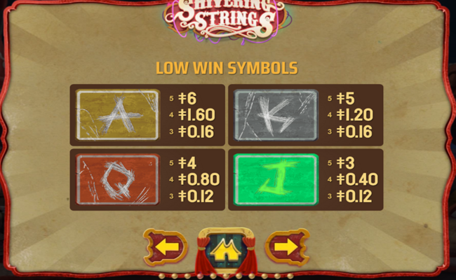 shivering strings paytable 4