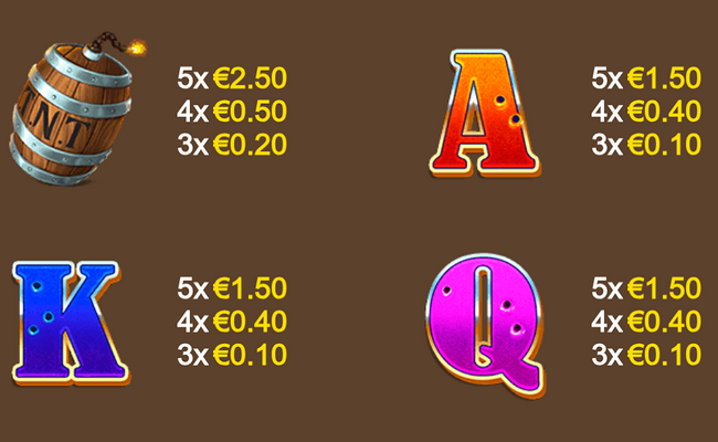 silver bullet bandit collect em paytable 2