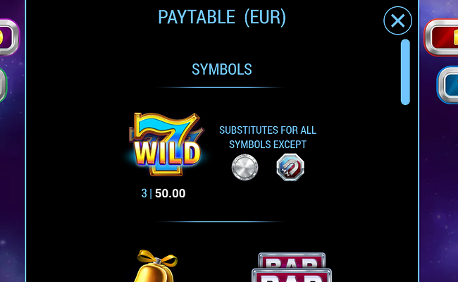 silver coins paytable 1