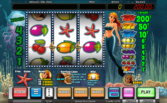 sirenas de la suerta paytable