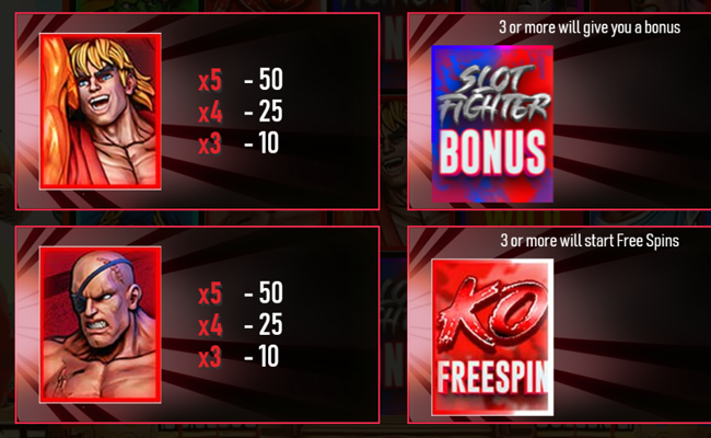 slot fighter paytable 3