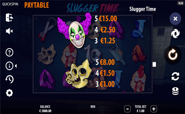 slugger time paytable 2
