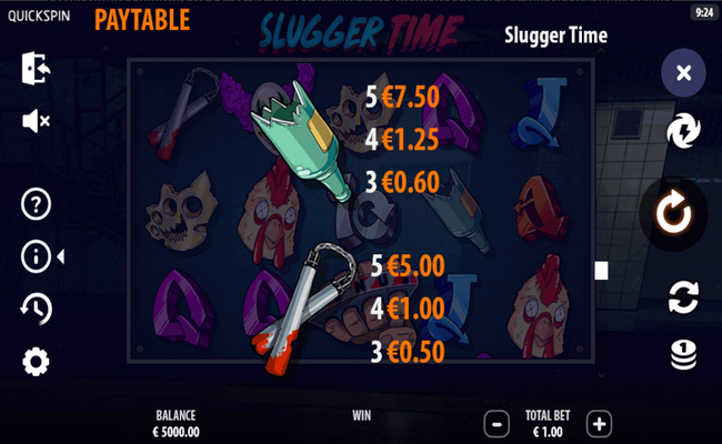 slugger time paytable 3