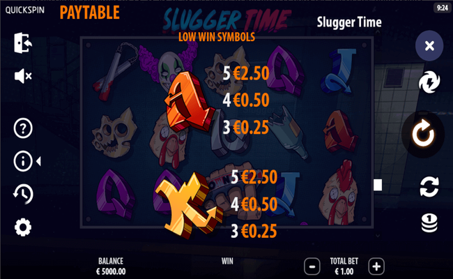 slugger time paytable 4