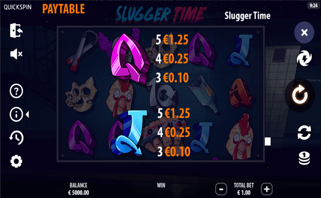 slugger time paytable 5