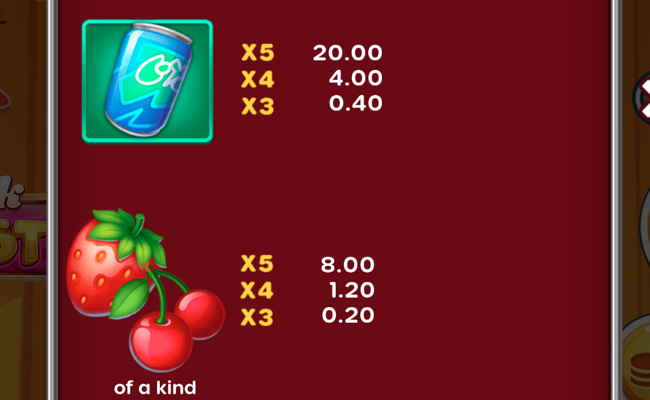 snack blast paytable 5