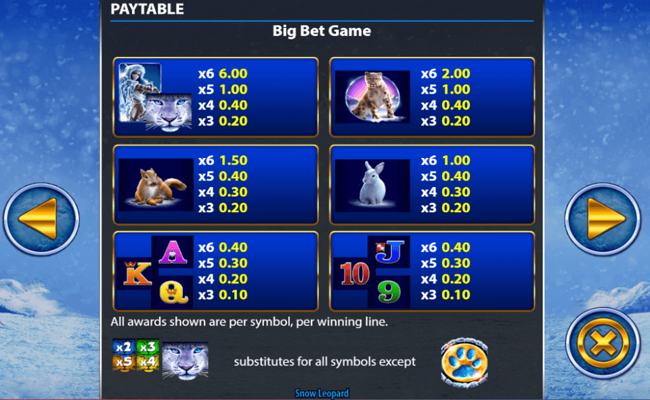 snow leopard paytable 2