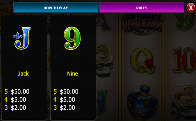 soul queen paytable4