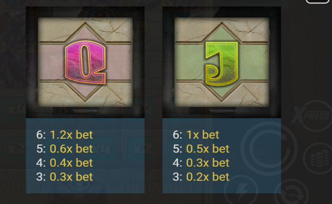 sphinx treasure paytable 5