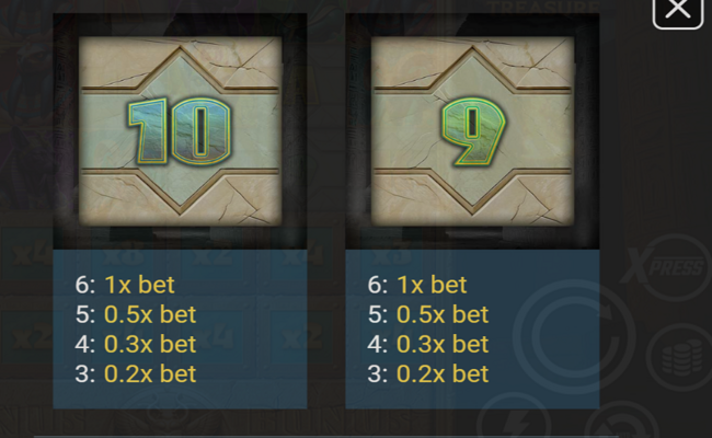 sphinx treasure paytable 6