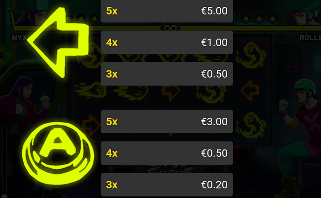 spin fighters paytable 5
