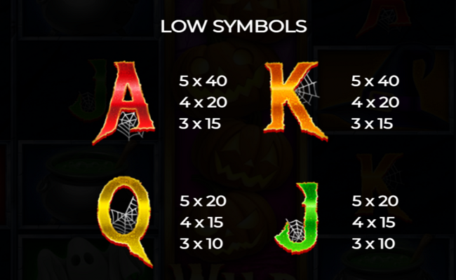 spooky halloween paytable 2