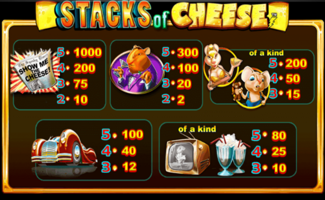 stacks of cheese paytable