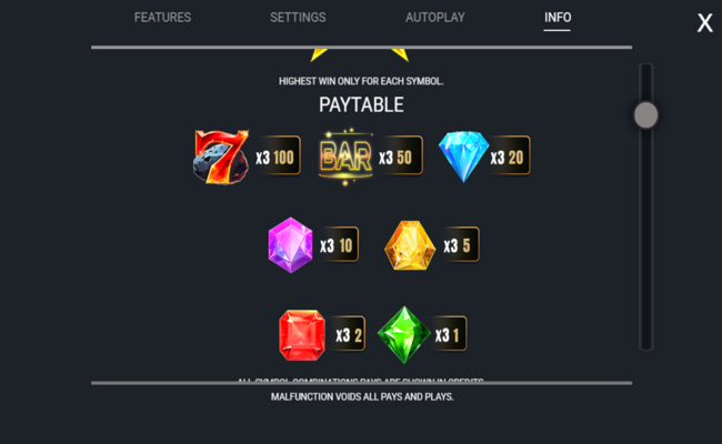 starways paytable