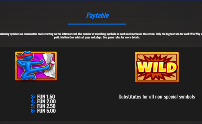 stickman cash paytable 1