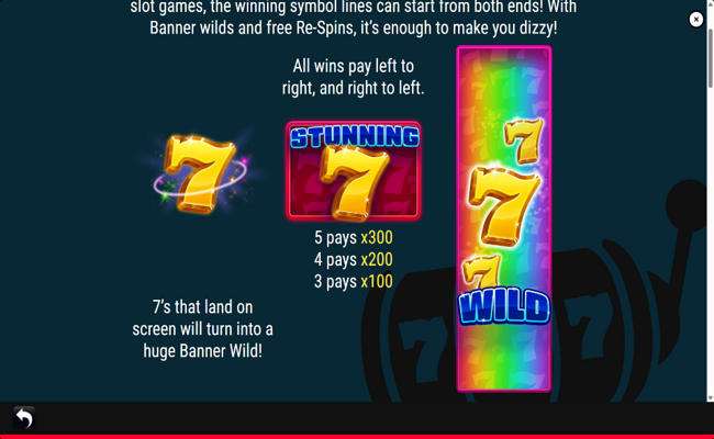 stunning 7 paytable 1