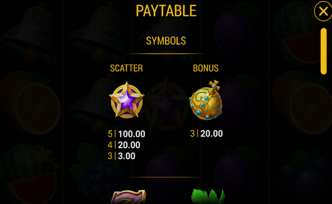 stunning crown cash mesh paytable 1