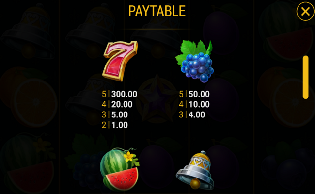 stunning crown cash mesh paytable 2