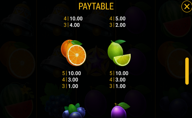 stunning crown cash mesh paytable 4