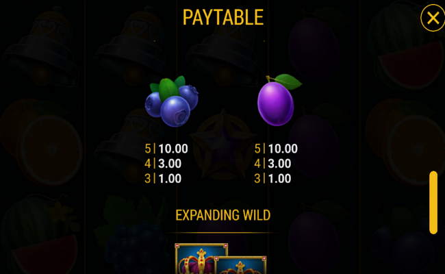 stunning crown cash mesh paytable 5