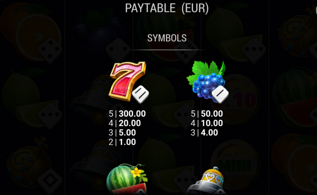 stunning crown cash mesh ultra dice paytable 2