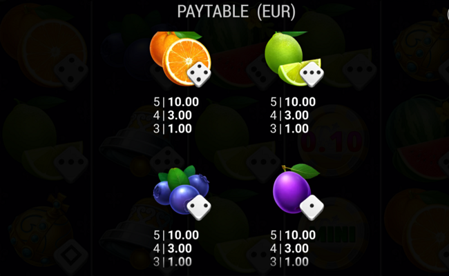 stunning crown cash mesh ultra dice paytable 4