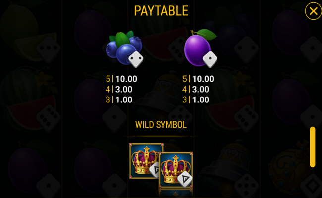 stunning crown dice paytable 3