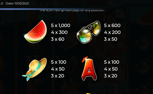 summer of luck paytable 3