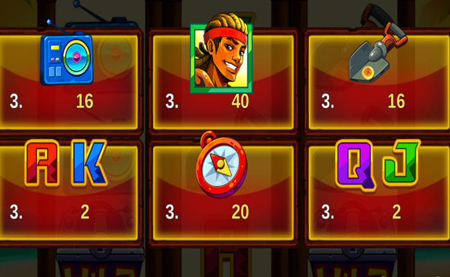 sun treasure hold and win paytable