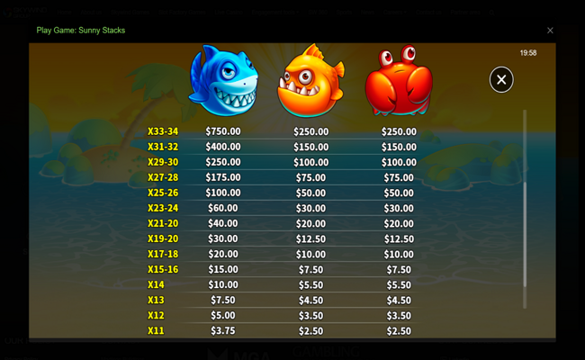 sunny stacks paytable 1