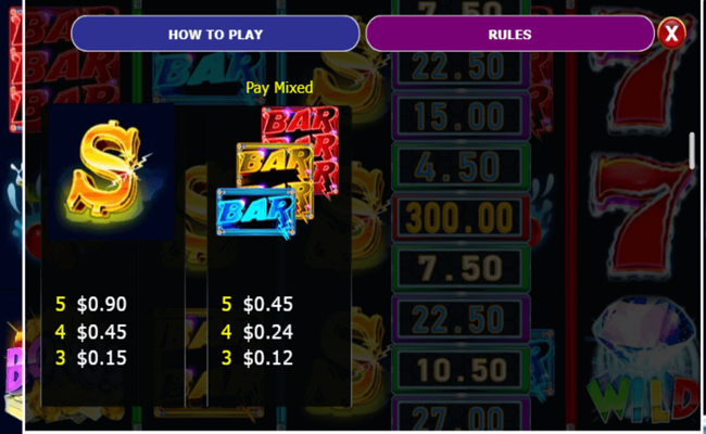 super charged 7s paytable3