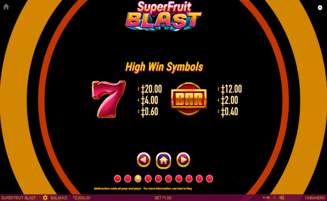 super fruit blast paytable 5
