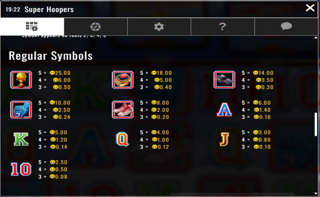 super hoopers xtreme power pots paytable