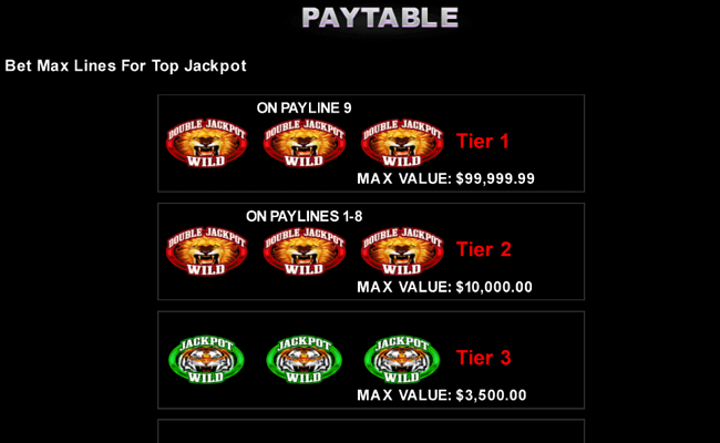 super jackpot double lion paytable 1
