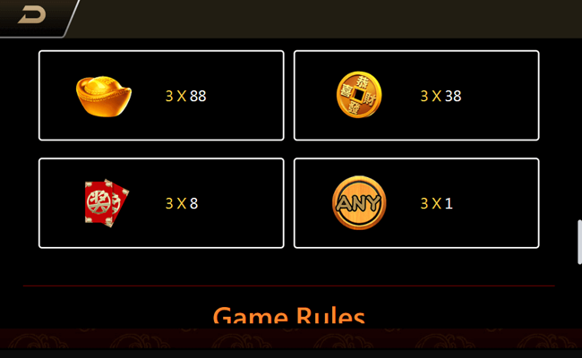 tada gaming fa fa fa paytable 2