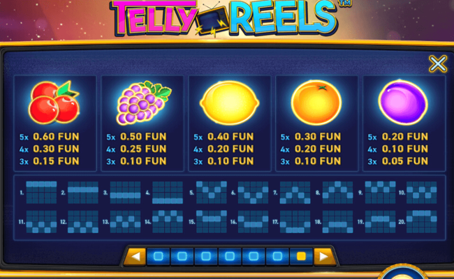 telly reels paytable 2