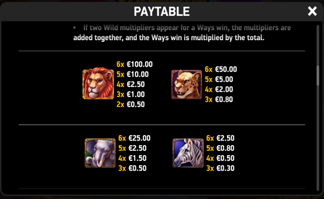 ten ton ways stampede paytable 1