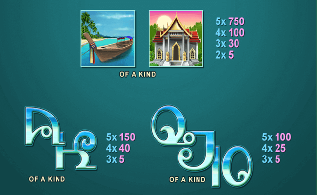 thai paradise paytable2