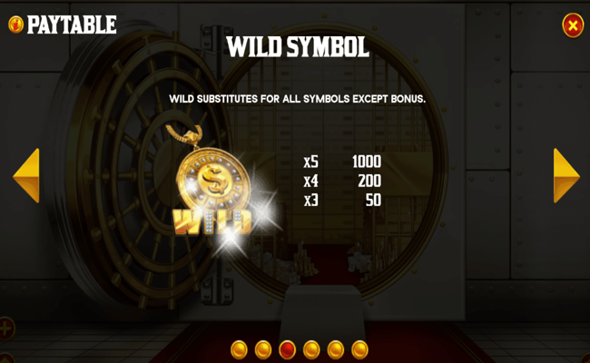the bank heist paytable 2