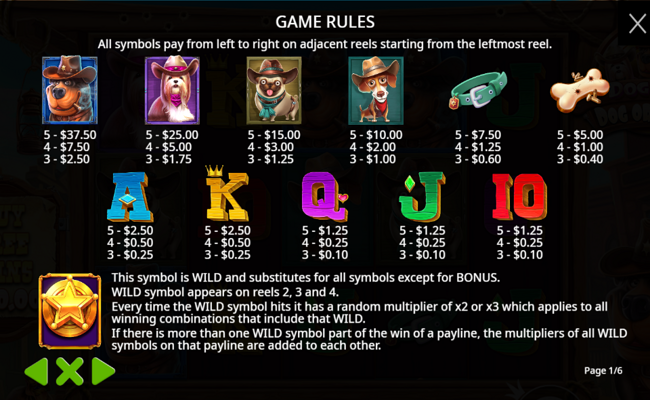 the dog house dog or alive paytable