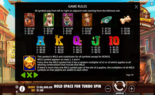 the dog house no dog left behind paytable